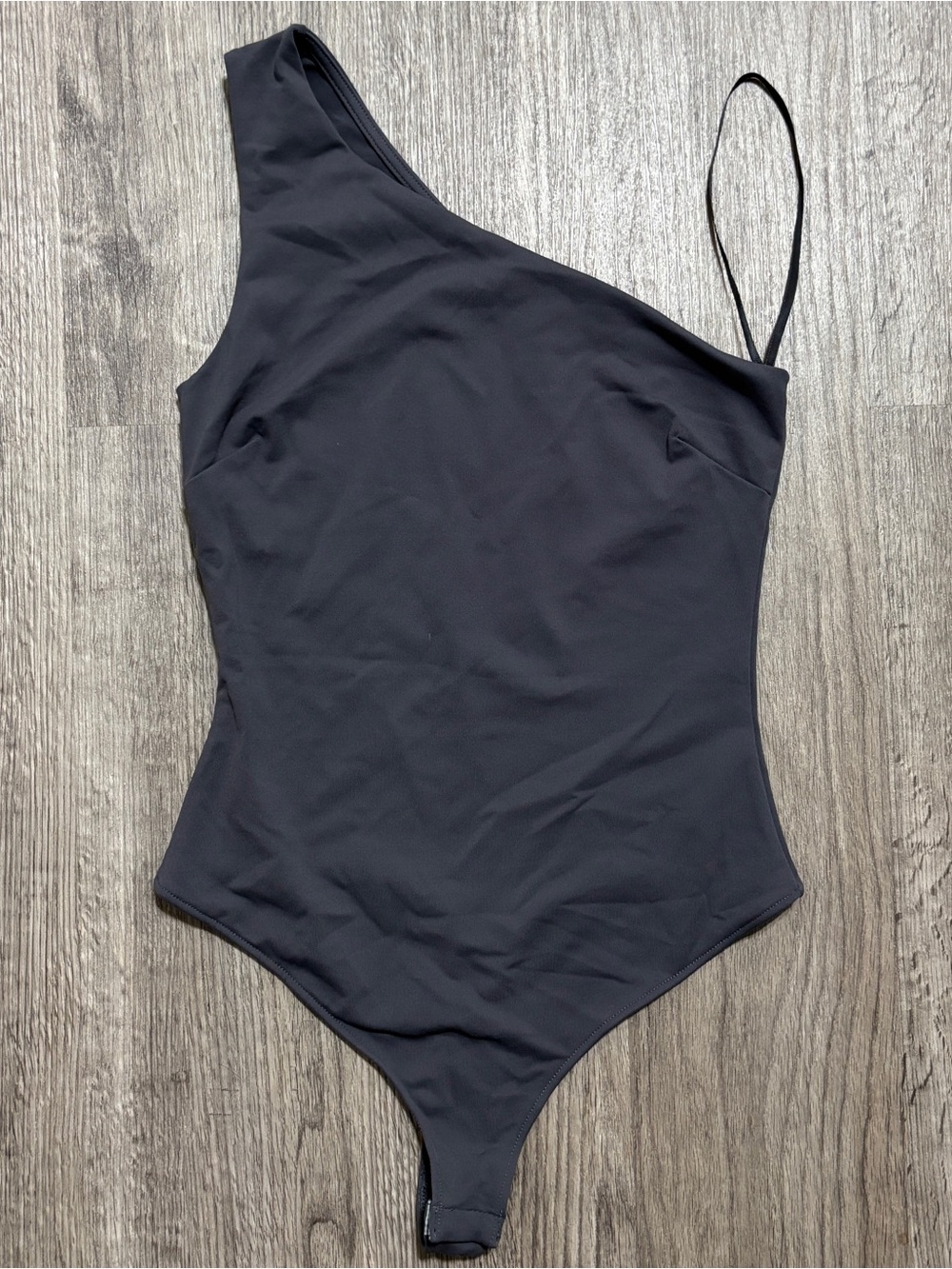 Free People Movement One Shoulder Thong Bodysuit Gray Size XS